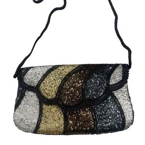 Vintage Bag Star Brand Clutch Purse Beaded Sequin Mermaidcore Glam Retro 90s Y2K